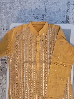 Mustard Yellow Embellished Kurta